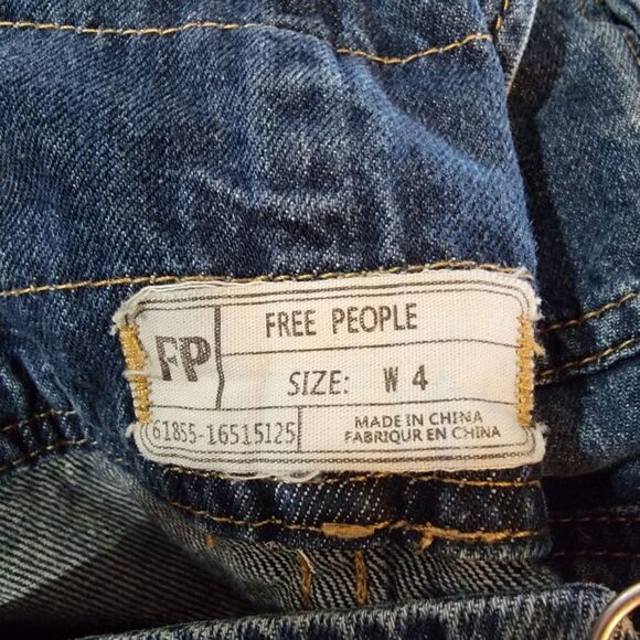 Free People Denim Jean Romper Skirt Size 4 dress - Picture 8 of 9